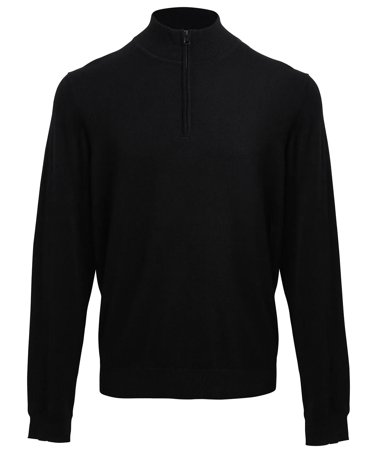 zip knitted sweater | Black